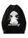 Anime Übergroßes Sweatshirt Streetwear Damen Harajuku Niedlicher Cartoon