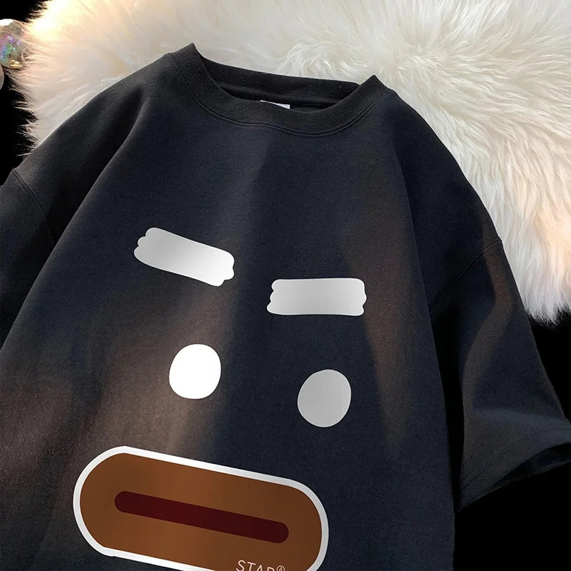 High Street Fashion Tee Women Oversize Fun Expression Top