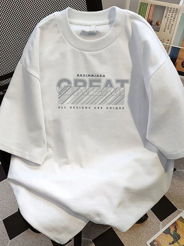 Mens High Street Fashion Tshirt Graphic Cotton Crewneck 2026