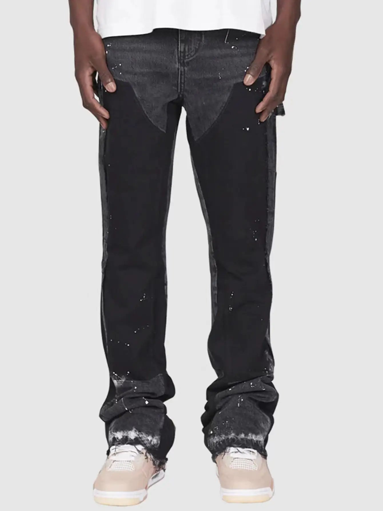 Unique Patchwork Men Flare Jeans 2025 Fashion Trend