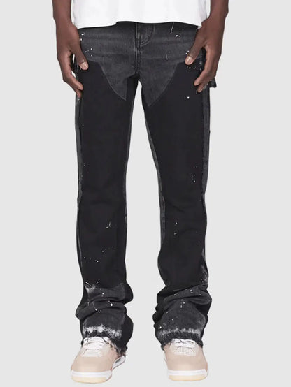 Unique Patchwork Men Flare Jeans 2025 Fashion Trend
