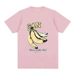 Y2K Banana Print Cotton T-Shirt Women Summer Fashion Top