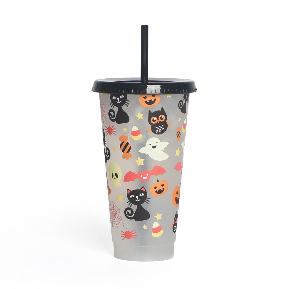 Reusable with Straws Creative Water Cups Changing Cold Water