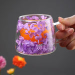 Glass Mug with Dried Flowers