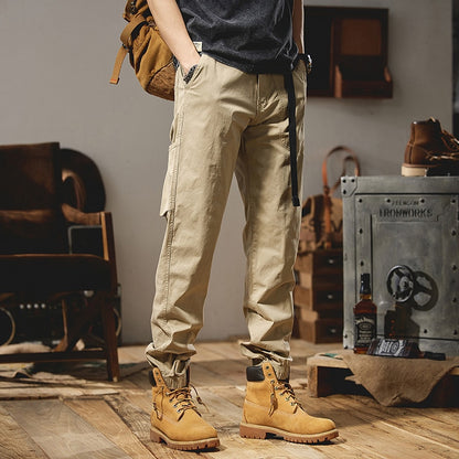 Cargo Pants Straight Mens Military Tactics Casual Cotton Oversize