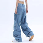 Tasche Einfarbig Overalls Jeans frauen Y2K Street Retro