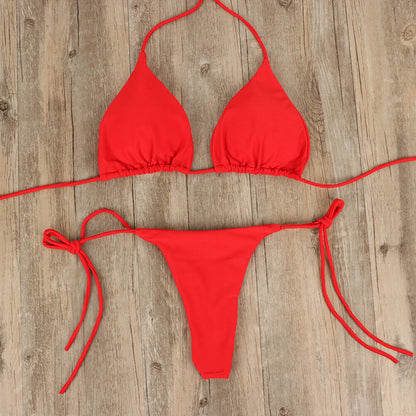 Bikini Set Women Swimsuit Sexy Simple Transparent Strap Biquini Set Casual Thin Slim