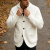 Mens Vintage Knit Cardigan Sweater Jacket Slim Fit Collared 2026