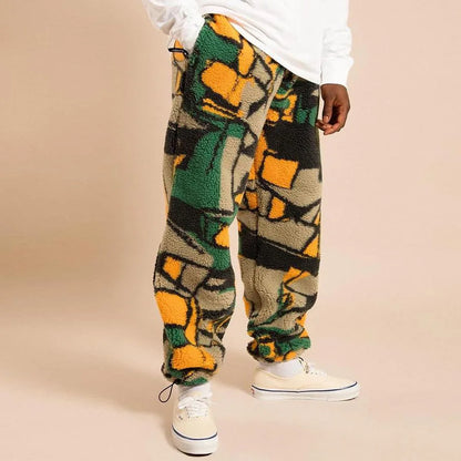 American Trendy Printed Double Color Trousers
