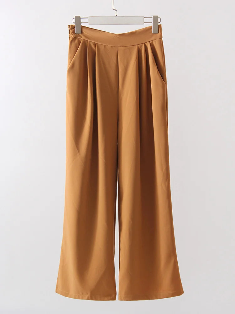 Women's High Waist Wide Leg Suit Pants Summer