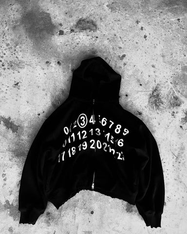 Y2K Retro Digital Printing Oversize Zipper Hoodie