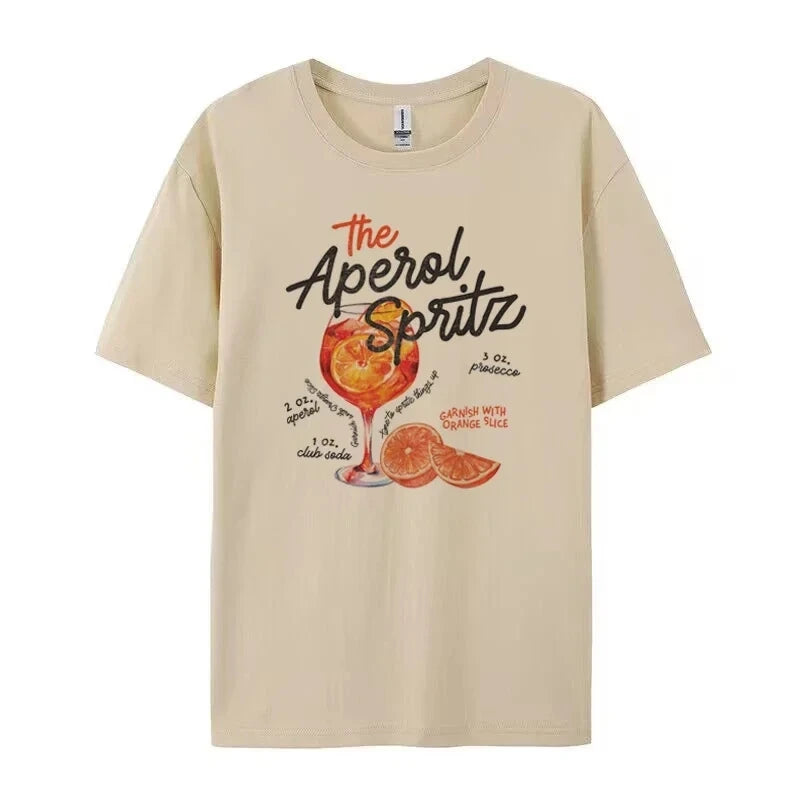 Aperol Spritz Graphic Tee Women’s Vintage Harajuku Casual Top