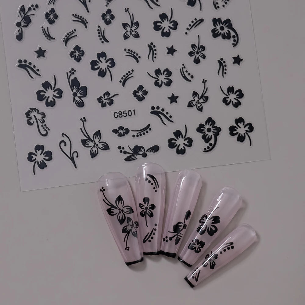 3D Gold Heart Nail Art Stickers