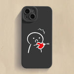 Cute Cartoon Funny Man Couple Phone Case for iPhone