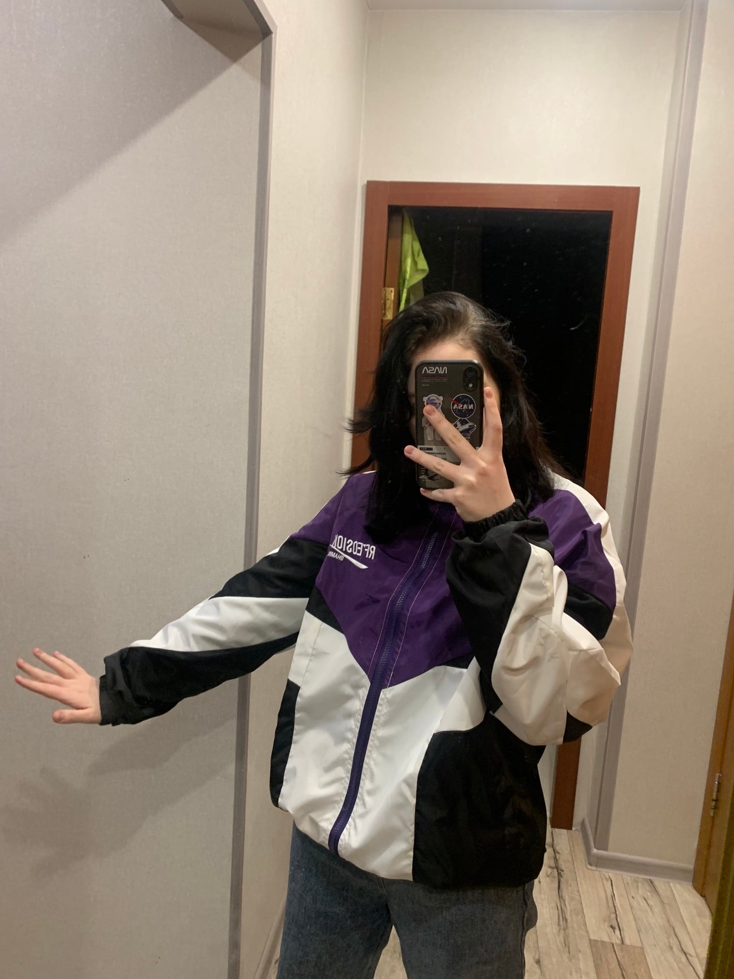 Women Jacket Embroidery Bomber Windbreaker