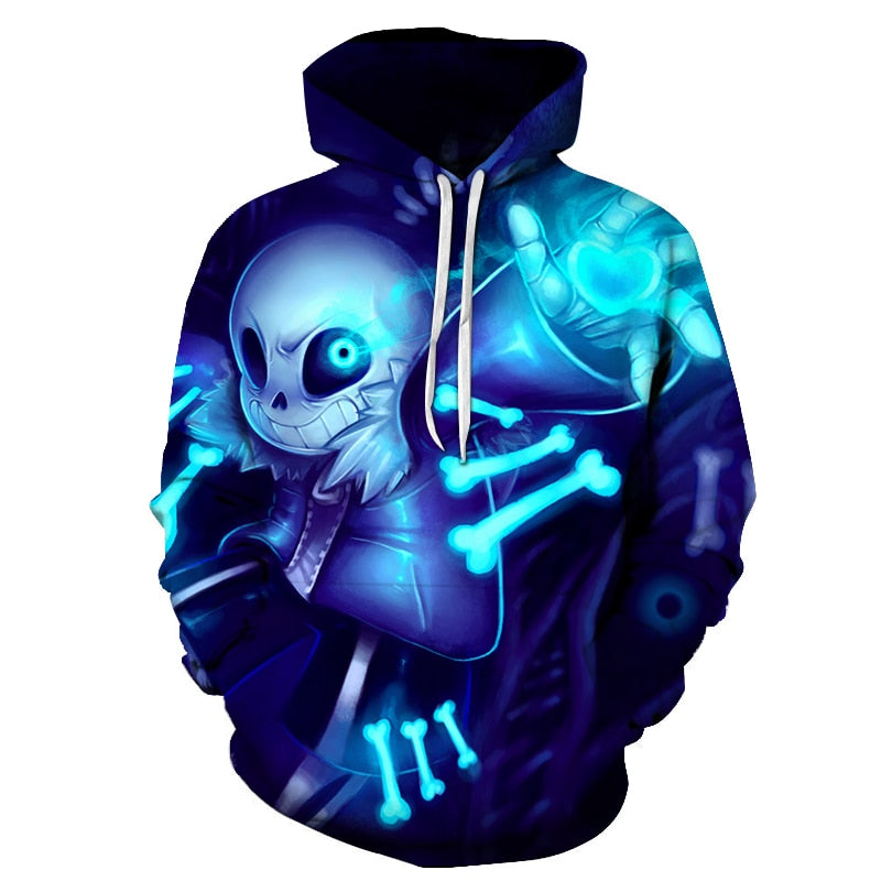 Undertale Skull Plus Size Hoodie Neue 3D-Druckmode für Männer