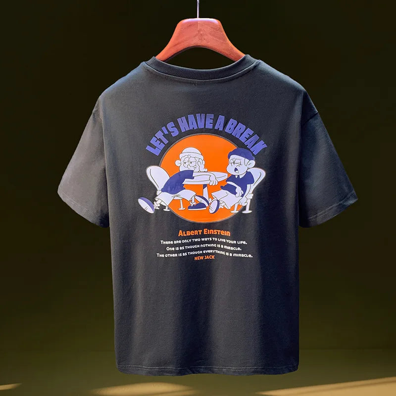 Men’s Street Style Loose T-Shirt Creative Print Casual Summer Top