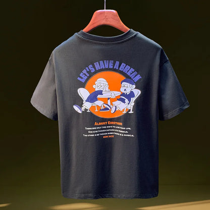 Men’s Street Style Loose T-Shirt Creative Print Casual Summer Top