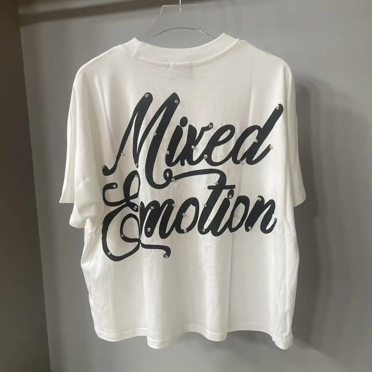 Summer Letter Mixed Emoticon Short Sleeve Tshirts for Men Streetwear Crew Neck