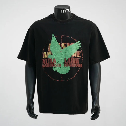 2025 Retro Foam Print Men's T-Shirt Vintage Loose Summer Streetwear