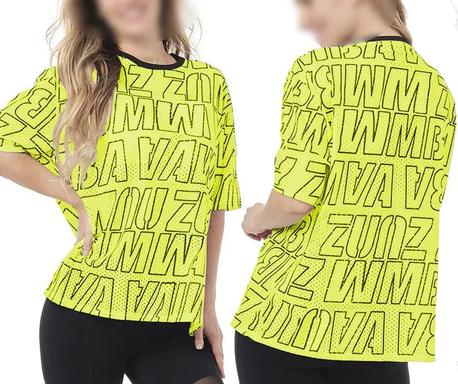 Summer Fitness Tshirt - Loose Dance/Yoga Quick Dry Top