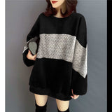 Damen Sweatshirts Streetwear Patchwork Pullover