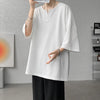 Mens Loose Fit V Neck Tshirt Breathable Lightweight Summer Tee