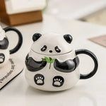 Keramiktasse Weihnachtsgeschenk Original Panda Tasse mit Deckel Kaffee Tee Tassen Kaffee