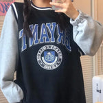 Harajuku-Chic: Fake-Zweiteiler-Hoodie für Damen – koreanische College-Mode