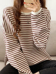 Women Sweatshirts Oversized Striped Pullover