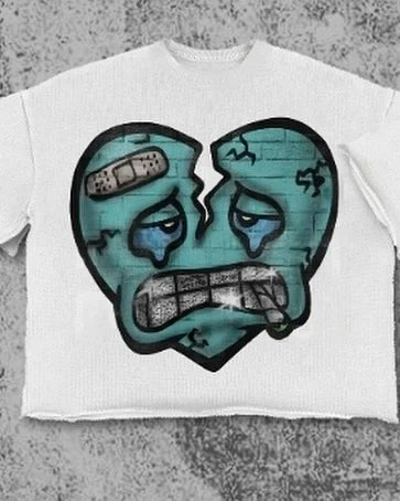 Y2K Sad Smiling Face Oversized T-Shirt