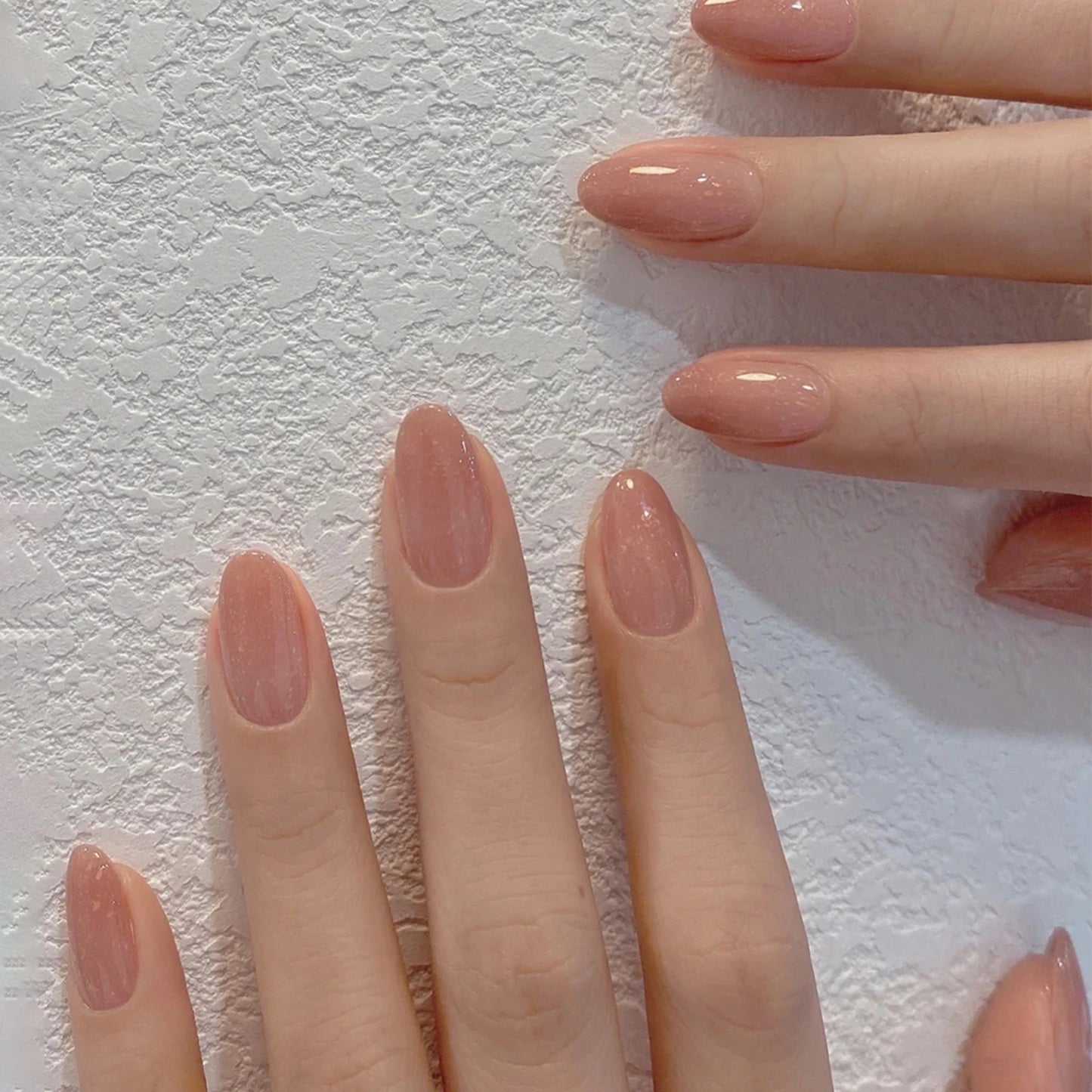 Soft Nude Almond Nails