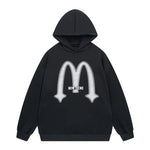 Men M Graphic Hoodie Streetwear Casual Hip Hop Pullover