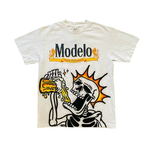 Y2k American High Street Retro-Mode Übergroßes T-Shirt Männer Totenkopf Alphabet Print