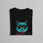 Katzenliebhaber Herren T-Shirt Le Chat Masque Markantes Polyester T-Shirt Harajuku Streetwear Hipster