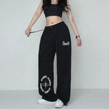 Hip-hop Inspired Sweatpants: Letter Print and High Street Style for Women