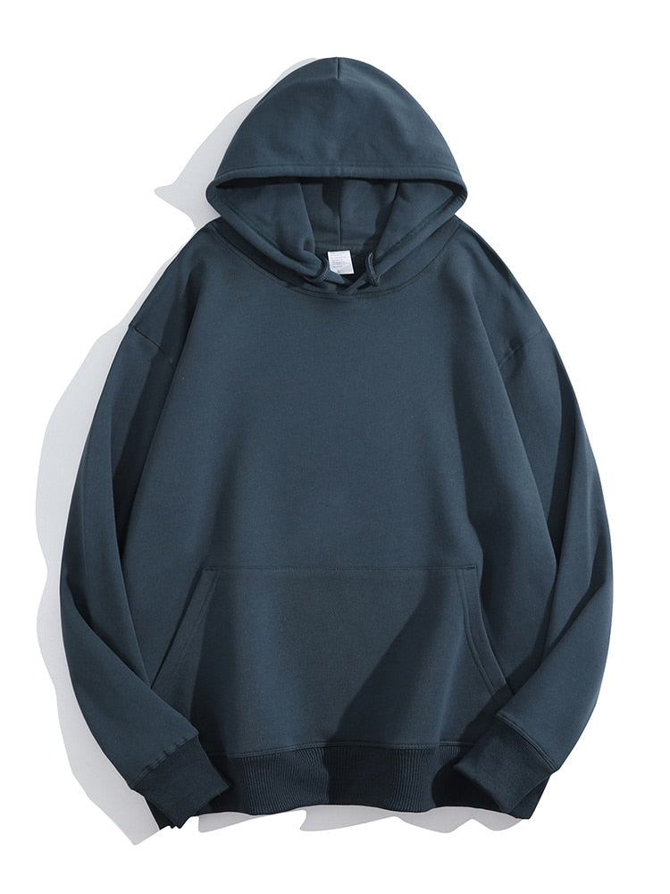 Women Hoodies Pullover Thick Solid Loose Cotton