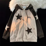 American Star Patch Corduroy Cardigan Coat Y2k Street Retro Leisure Lazy Wind