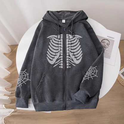 Men's Vintage  Zip Hoodie Streetwear Fleece Coat 2025