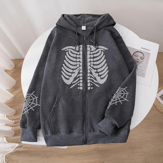 Men's Vintage  Zip Hoodie Streetwear Fleece Coat 2025