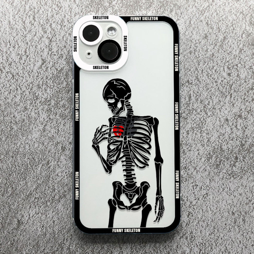 Skeleton Phone Case For iPhone  Transparent Cover