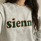 Winter-Sweatshirts mit Buchstaben-Print: Damen-Sweatshirts im schlichten Stil, warme Mode