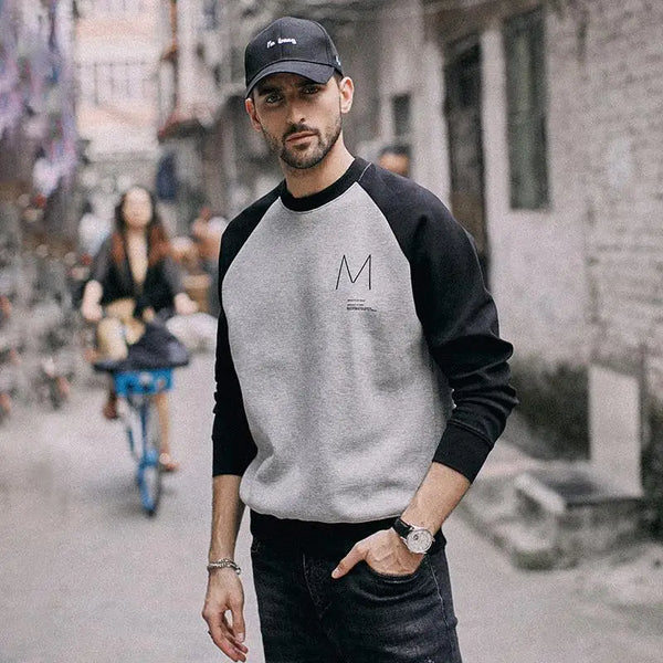 Sweatshirt Men's Autumn and Winter Raboss Sleeve Contrasting