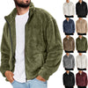 Men’s Fleece Stand Collar Jacket – Warm Full Zip Thermal Coat for Fall Winter