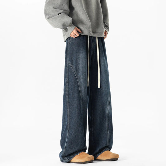 Loose Fit Retro Denim Jeans Casual Streetwear Wide Leg Pants