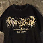 Harajuku Loose Oversize T Shirt Punk Letter Gothic Print Short Sleeve