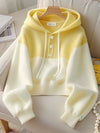 Womens Color Block Hoodie Pullover Sweet Casual Style Autumn Top