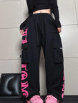 Hip Hop Cargo Retro Pink Printed Pants