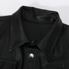 Mens PU Leather Shirt Long Sleeve Elastic Police Style Top