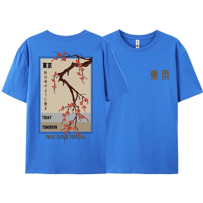 Today Tomorrow Tokyo Flower Festival T Shirt Unisex Fashion O-Neck